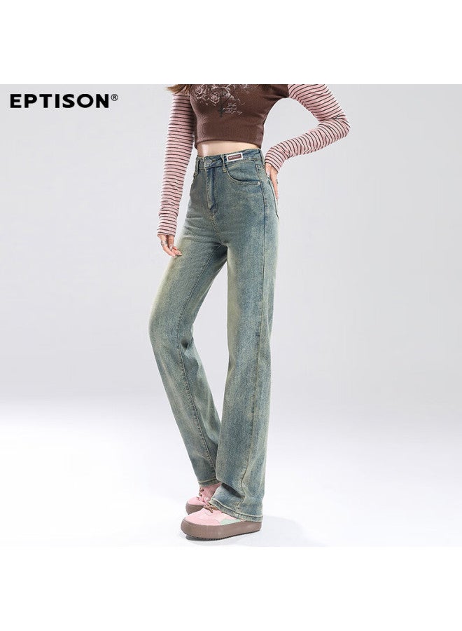 EPTISON Yipintiancheng Women's Vintage Baguette High-waist Straight-leg Jeans Autumn Slim Fit Versatile Comfortable Stretch Pants For Women - Image 4