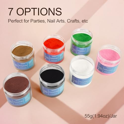 LightStone 55g Flocking Powder - Velvet Fibers - Flocking Powder for Crafts/Taba Squishy/Nails Art/Doll Decorations/DIY Scenery (Black) - Image 2