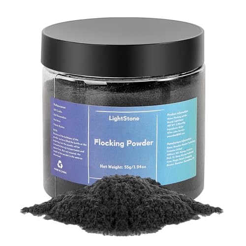LightStone 55g Flocking Powder - Velvet Fibers - Flocking Powder for Crafts/Taba Squishy/Nails Art/Doll Decorations/DIY Scenery (Black) - Image 1