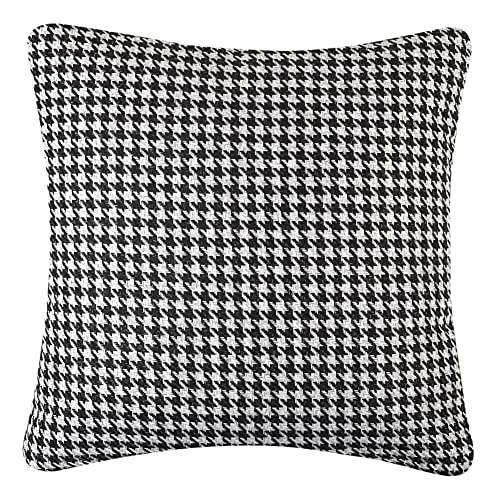 Yeiotsy 2pcs Houndstooth Throw Pillow Covers Geometric Cushion Case for Couch Sofa Bed and Chair Made of Cotton and Linen (18 X 18 Inches, Black) - Image 5