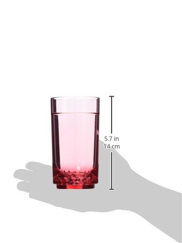 Drinique ELT-TA-RED-4 Elite Tall Unbreakable Tritan Highball Glasses, 14 oz (Set of 4), Red - Image 3