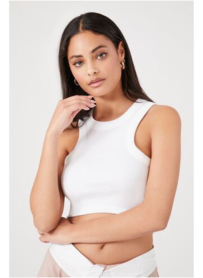 FOREVER 21 - Cropped Rib-Knit Tank Top - Image 1