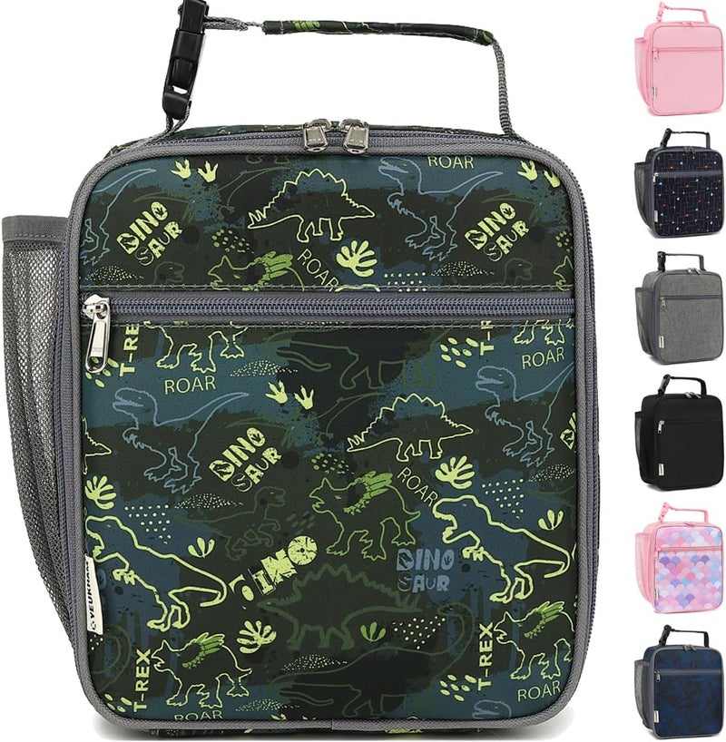 GYEUKHAM Lunch Box for Kids Boys Girls Men Women, Insulated Small Soft Cooler Lunch Bag Kit for School Work Picnic Travel - Reusable Portable lunchbox, Dinosaur - Image 1