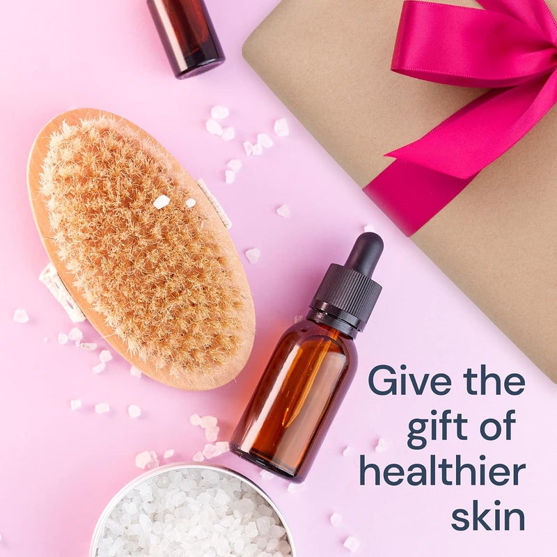 Scala Dry Brushing Body Brush SCALA Natural Bristle Body Brush Soft Body Exfoliating Brush Scrub for Dead Skin Cellulite Lymphatic Drainage Blood Flow Thicker Stronger Medium Strength - Image 2