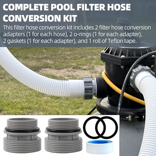 TonGass (2-Pack) 40mm to 1 1/2" Filter Hose Conversion Kit Above Ground Pool Adapter Connects 40mm Hoses to Standard 1 1/4" or 1 1/2" Filter Ports - Image 5
