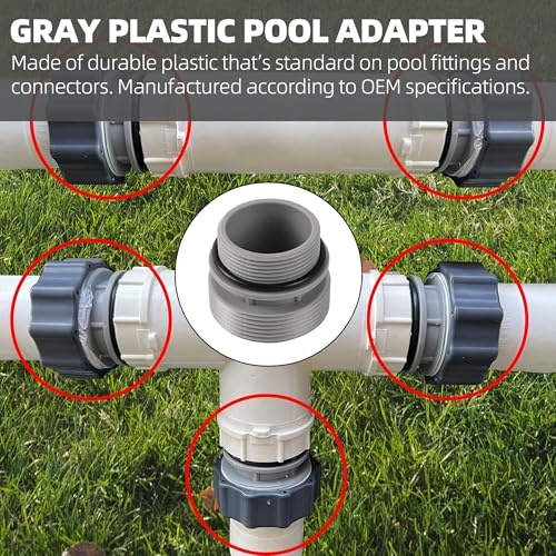 TonGass (2-Pack) 40mm to 1 1/2" Filter Hose Conversion Kit Above Ground Pool Adapter Connects 40mm Hoses to Standard 1 1/4" or 1 1/2" Filter Ports - Image 4