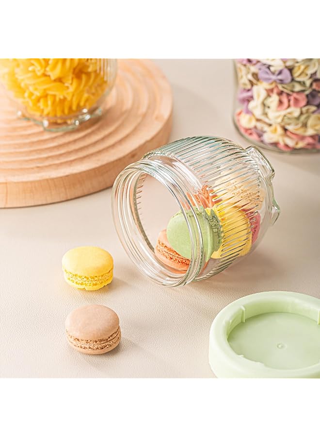 Excefore 6 Pack Stackable Glass Storage Jars With Unique Cat Claw Base   10 Oz Circular Kitchen Canisters For Dry Food, Coffee, Nuts   Eco Friendly, Dishwasher Safe - Image 3