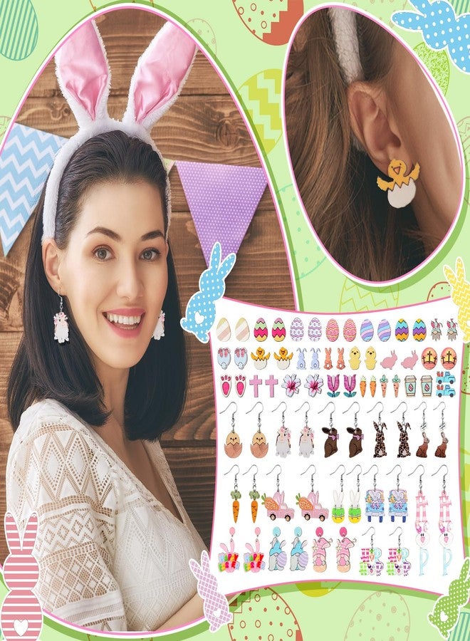 Nosiny 36 Pairs Easter Earrings Wood Easter Earrings for Women Rabbit Carrot Egg Jewelry Colorful Jewelry for Women holiday Gift, Wood, wood - Image 5