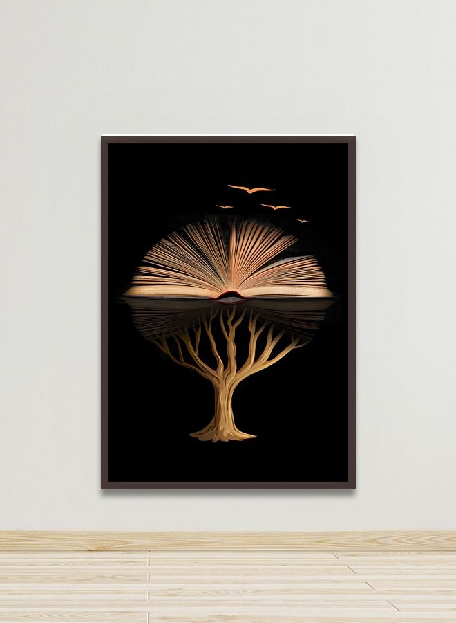 Marktna Canvas Wall Art For Wall Decoration Modern Design With A Hollow Brown Frame Size 120x80cm One Piece - Image 1