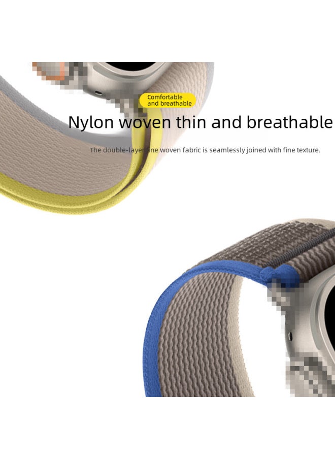 Generic - For Apple Watch 345678 Generation Ultra Wild Trail Loop Iwatch8 For Apple Nylon Watch With Velcro-Color:38/40/41/42mm Blue With Gray-02 - Image 1