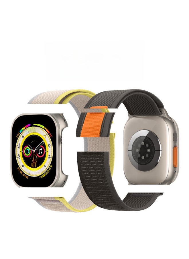 Generic - For Apple Watch 345678 Generation Ultra Wild Trail Loop Iwatch8 For Apple Nylon Watch With Velcro-Color:38/40/41/42mm Blue With Gray-02 - Image 1