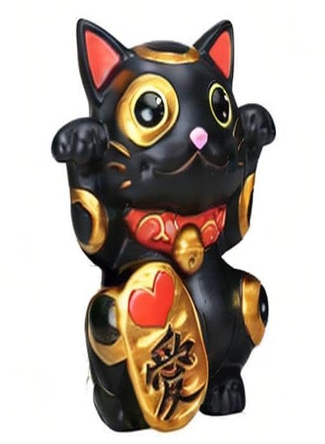 SUMMIT COLLECTION Black Maneki Neko Money Lucky Cat Chinese Japanese Statue - Image 2