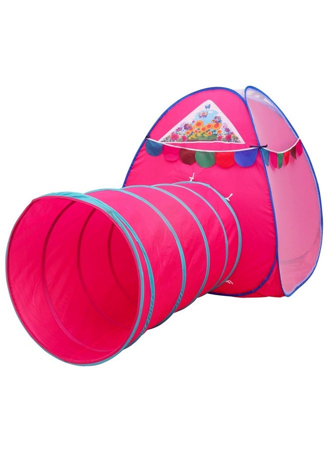 HomeCute Homecute Tunnel Tent for Kids, Kids Play Tunnel, Foldable Indoor & Out Door Crawl Through Tunnel for- Kids Toddler Babies Children, Tunnel Tent for Kids, Girls and Boys. (Tunnel with Igloo Tent Pink)  - Image 4