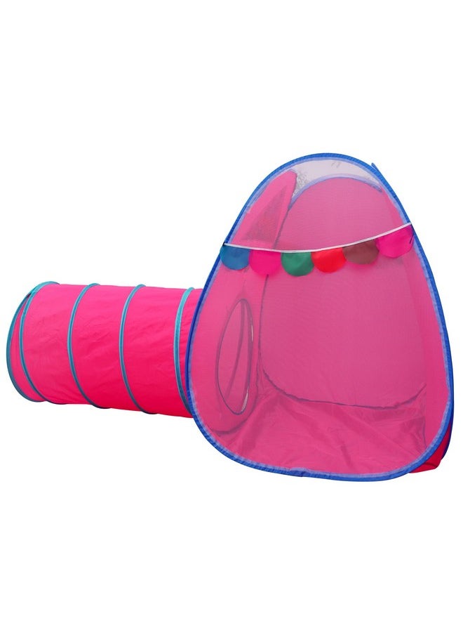 HomeCute Homecute Tunnel Tent for Kids, Kids Play Tunnel, Foldable Indoor & Out Door Crawl Through Tunnel for- Kids Toddler Babies Children, Tunnel Tent for Kids, Girls and Boys. (Tunnel with Igloo Tent Pink)  - Image 3