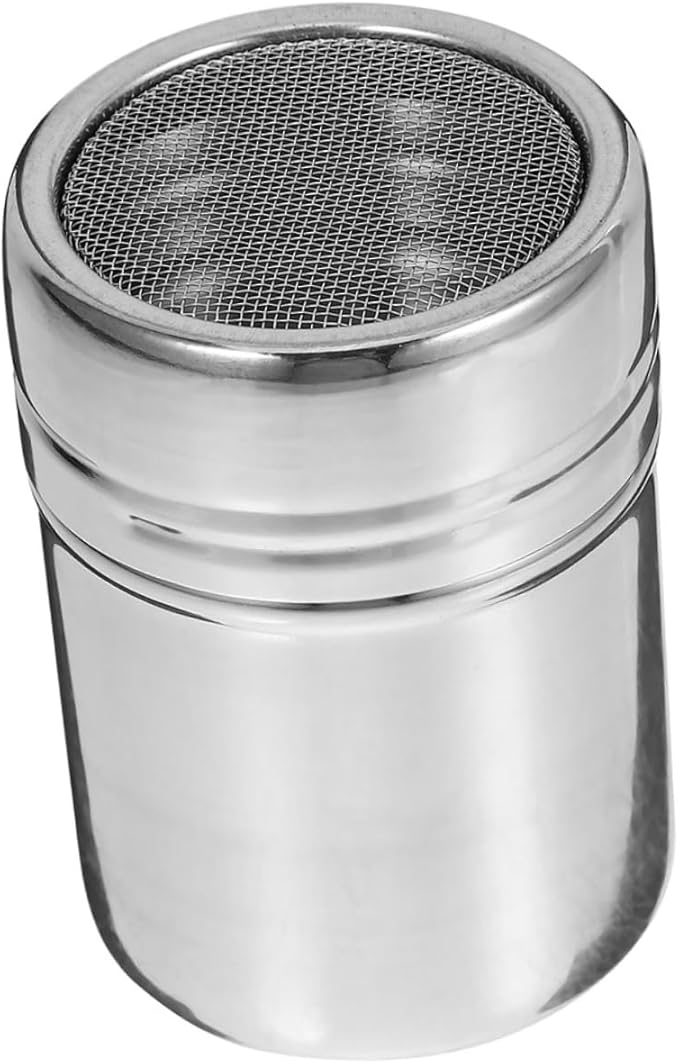 Stainless Steel Sugar Powder Shaker Lid Flour Sifter Sprinkler Dredger 11X6.5X6.5CM - Image 1