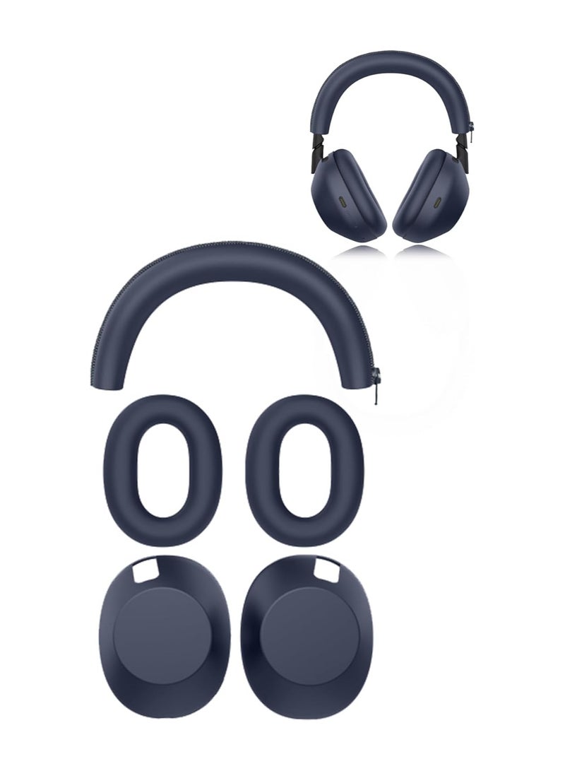 عام غطاء حماية لسماعات SONY WH-1000XM6 - مجموعة حماية شاملة 3 في 1: غطاء واقي، بدائل أغطية الأذن، غطاء عصابة الرأس، مقاوم للسقوط والعرق، سهل التركيب - Image 1