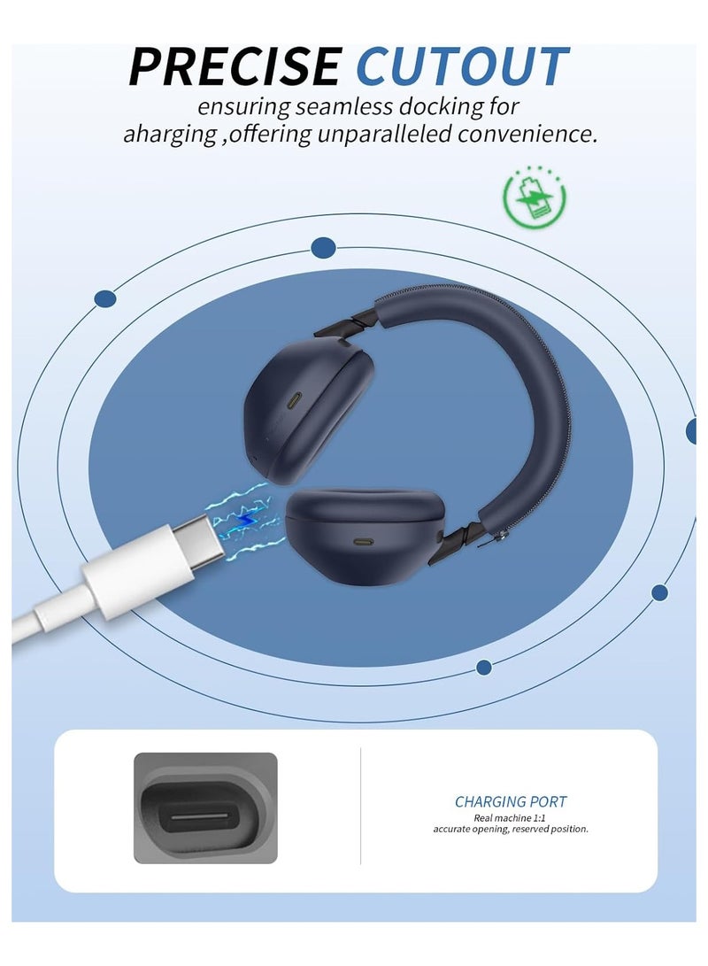 عام غطاء حماية لسماعات SONY WH-1000XM6 - مجموعة حماية شاملة 3 في 1: غطاء واقي، بدائل أغطية الأذن، غطاء عصابة الرأس، مقاوم للسقوط والعرق، سهل التركيب - Image 5