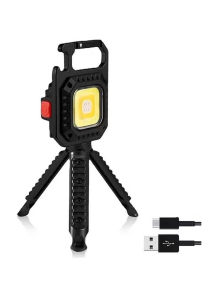 JAJEEK Small Flashlight 500 Lumens Super Bright Rechargeable Mini Keychain Flashlight with 7 Light Modes – Waterproof COB Keychain Light, Pocket LED Flashlight with Bracket (Black) – Compact, Portable, and Durable for Everyday Use, Outdoor, and Emergency  - Image 1