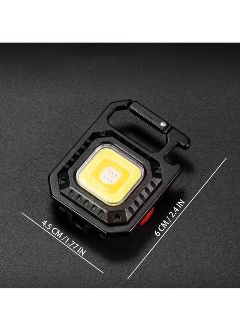 JAJEEK Small Flashlight 500 Lumens Super Bright Rechargeable Mini Keychain Flashlight with 7 Light Modes – Waterproof COB Keychain Light, Pocket LED Flashlight with Bracket (Black) – Compact, Portable, and Durable for Everyday Use, Outdoor, and Emergency  - Image 2