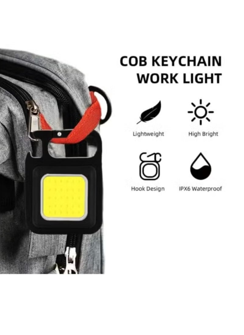 JAJEEK Small Flashlight 500 Lumens Super Bright Rechargeable Mini Keychain Flashlight with 7 Light Modes – Waterproof COB Keychain Light, Pocket LED Flashlight with Bracket (Black) – Compact, Portable, and Durable for Everyday Use, Outdoor, and Emergency  - Image 4
