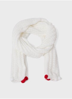Ginger Winter Scarf With Pom Pom Detail  - Image 1
