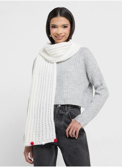 Ginger Winter Scarf With Pom Pom Detail  - Image 3