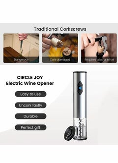Excefore Electric Bottle Opener, Bottle Cutter Kit, Battery Operated Corkscrew Cordless Bottle Opener Kits Professional Can Opener with Foil Cutter for Party Bar, Battery Powered  - Image 2