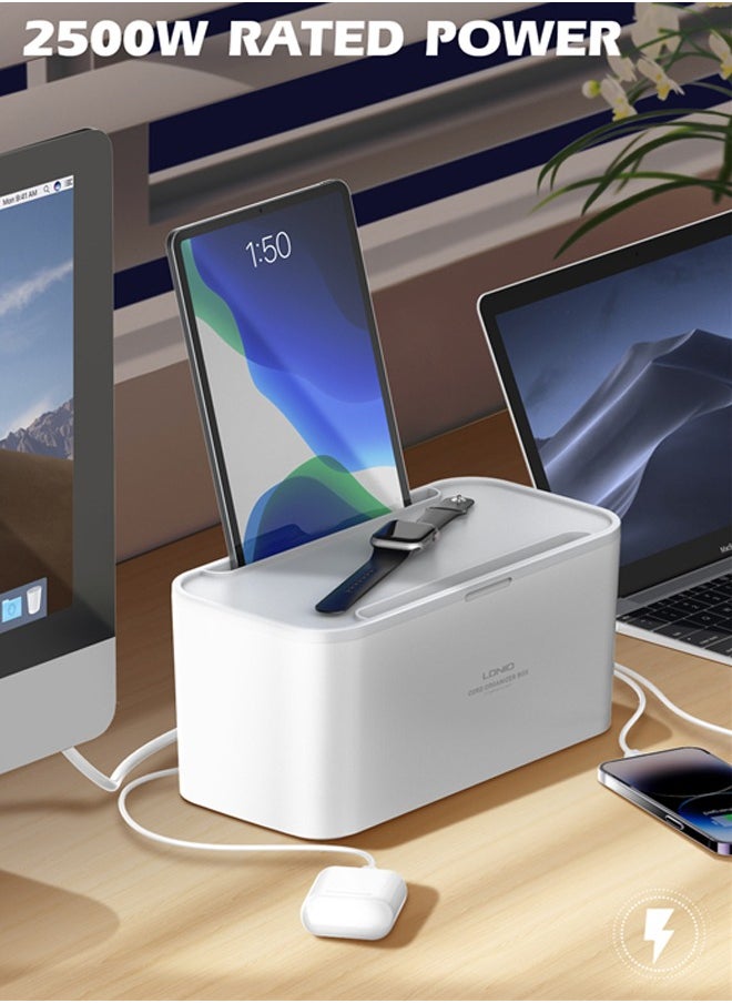 3-in-1 Power Extension Cord and Cable Management Box, 5 Universal Outlets 3 USB with Tablet Stand 2M Cables Power Strips, Elegant Organizer Box for Child and pet Protection, and Stylish Desktop - pzsku/Z351A8B93E9311DD88668Z/45/_/1695883680/7df036ab-3b89-483c-92ef-6c54420b8a59