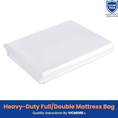 VICMORE Full Size Heavy-Duty Plastic Mattress Bag for Moving & Storage – Tear-Resistant, Waterproof Mattress Protector Cover – Transparent & Easy Fit - Image 2