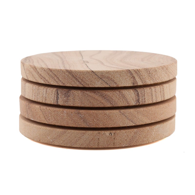 Thirstystone Cinnabar Brand, Multicolor All Natural Sandstone-Durable Stone with Varying Patterns, Every Coaster Is An Original, 4 inch round - Image 4