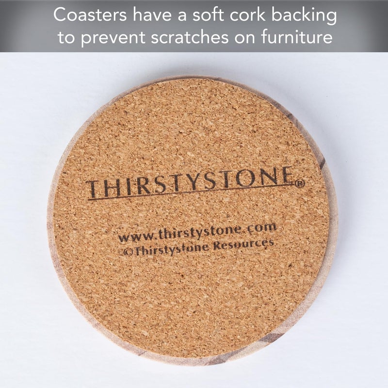 Thirstystone Cinnabar Brand, Multicolor All Natural Sandstone-Durable Stone with Varying Patterns, Every Coaster Is An Original, 4 inch round - Image 5
