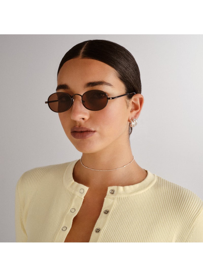 AIRE REGULUS Retro Round Sunglasses for Men & Women | Lightweight Metal Frame with UV400 Brown Lenses | Vintage Oval Eyewear for Daily, Casual & Travel Wear  - Image 3