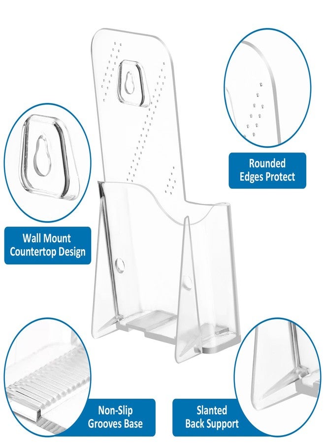 Argvey Acrylic Brochure Holder 4x9 Inch, Clear Pamphlet Holder Display Stand for Trifold 4 Inch Flyers, Booklets, Table Signs, Plastic Rack Card Holder for Office, Home, Store, 2 Pack - Image 3