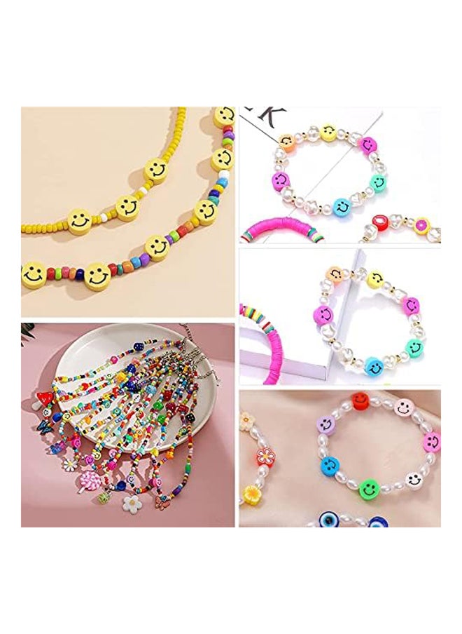 Generic - Smiley Face Beads -Colorful Smiling Face Spacer - Image 1