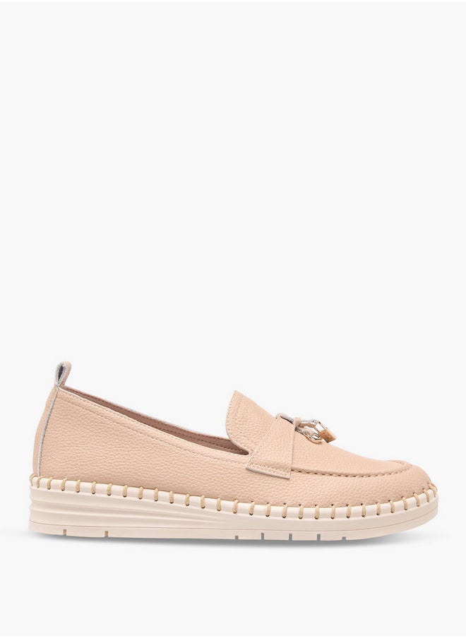 Flora Bella By Shoexpress Textured Slip-On Loafers  - Image 3