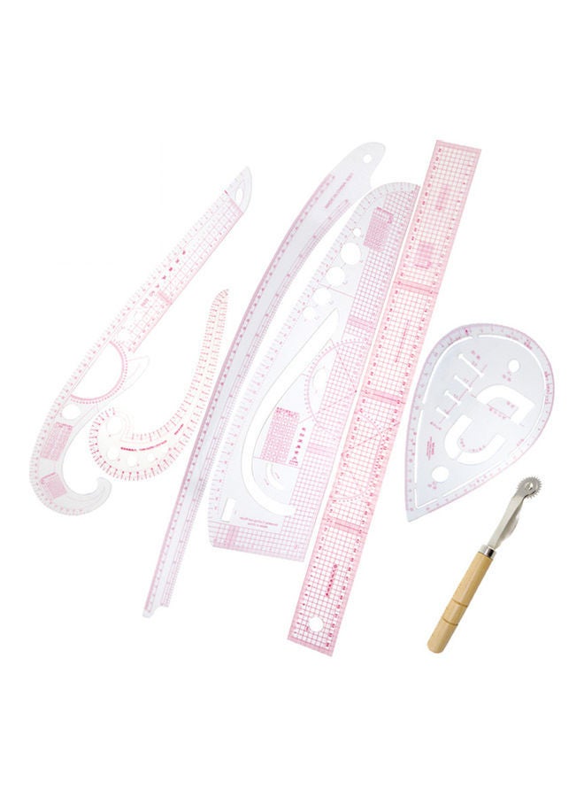 NIBEMINENT 7-Piece Sewing Tool Set Clear/Pink - Image 1