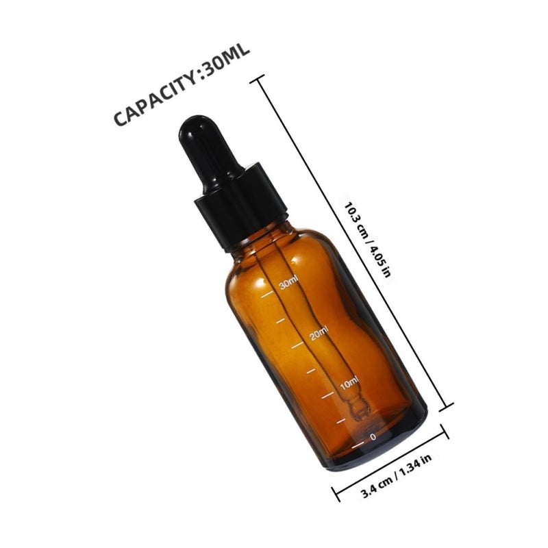 Amber Glass Dropper Bottles 6 Pack 30ml Scale for Essential Oils Travel - Image 3