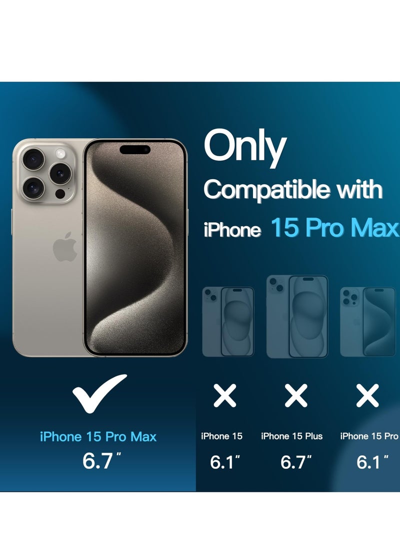 جي تيك واقي شاشة JETech لهاتف iPhone 15 Pro Max مقاس 6.7 بوصة من الزجاج المقوى مع أداة سهلة التركيب، جراب صديق للبيئة عالي الدقة شفاف 3 عبوات - Image 2