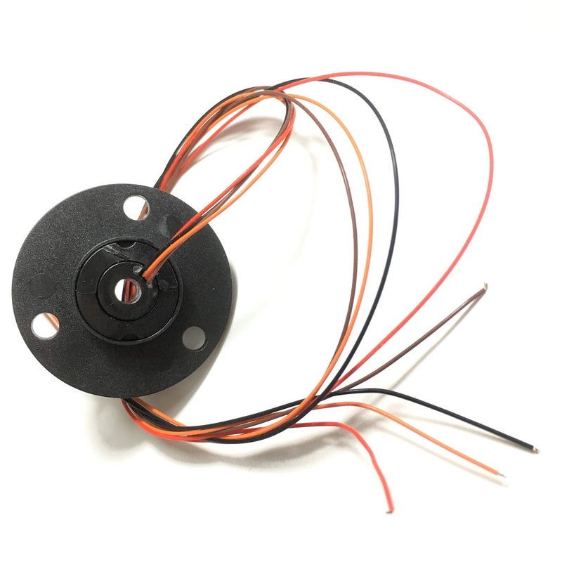 Taidacent Hollow Electrical Slip Ring - Rotary Contact 2/4/6/12 Road Collector, Conductive Electric Motor Rotating Connector (4 Wire 2A, Inner Hole 5mm, Outer Diameter 22mm) - Image 1
