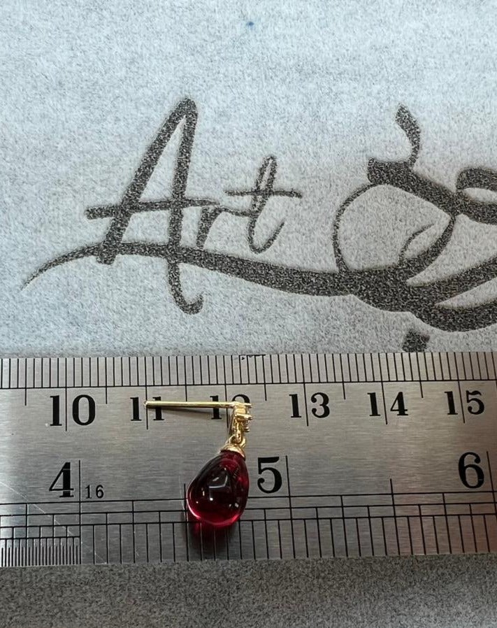 Ruby Art Gold 18K Pure Gold Women Earrings with ruby stone - 0.71 Gram - Image 3