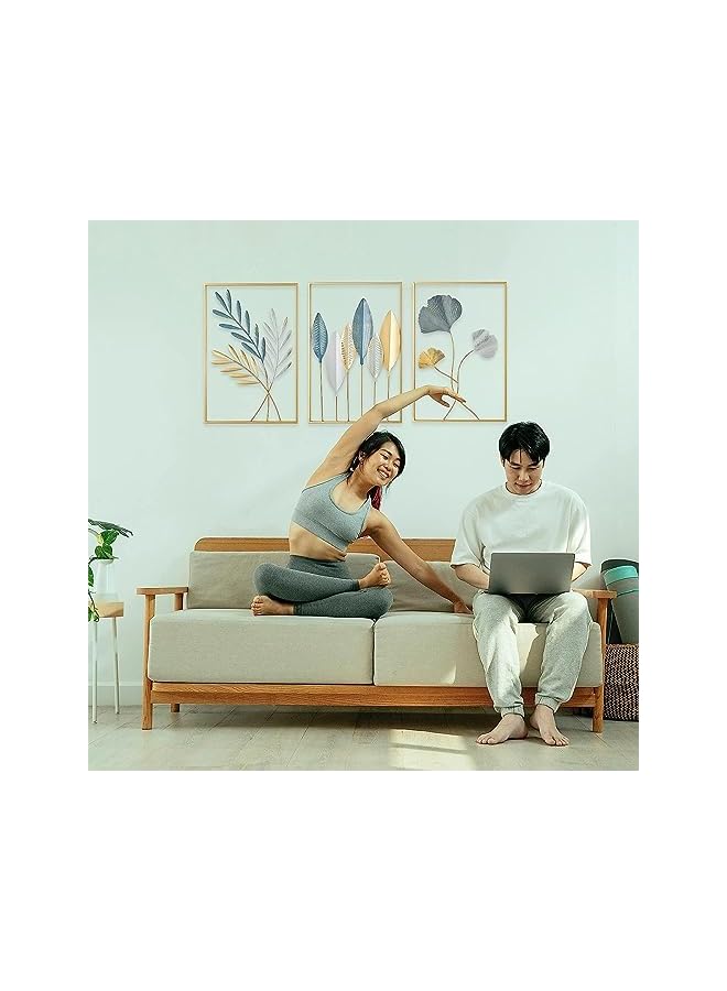 The Bros 3PCS,Gold Metal Wall Decor Leaf Wall Hanging Decoration, Metal Wall Art Home Decor for Living Room,Office,Bedroom Hotel - Image 2