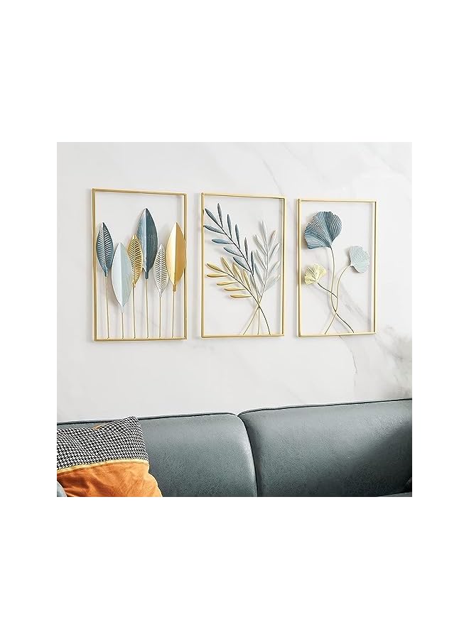 The Bros 3PCS,Gold Metal Wall Decor Leaf Wall Hanging Decoration, Metal Wall Art Home Decor for Living Room,Office,Bedroom Hotel - Image 5