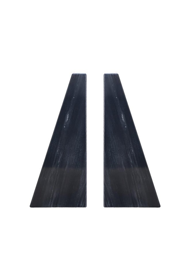 Fox Run 100% Natural Polished Marble Bookends, Black, Set of 2, Smaller Triangular - Image 4