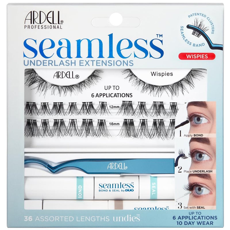 Ardell Seamless Eyelash Extension Kit Wispies  Customizable DIY Lash Clusters Includes Bond  Seal and Applicator for LongLasting Natural Lashes 1 Pack