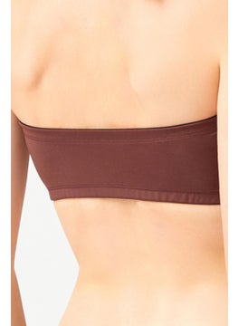 COTTONHILL Strapless Crop Top Bustier Dark Brown  - Image 5