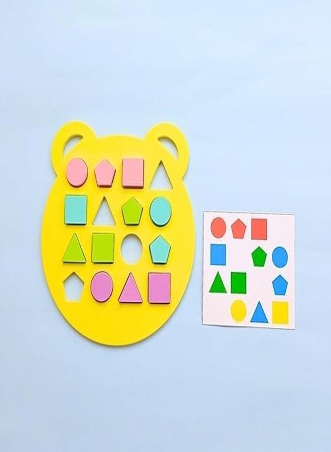 SubiMouIQ Wooden Geometric Peg Sorting Board – Montessori Educational Toy for Toddlers | Promotes Shape, Color Recognition & Fine Motor Skills | Safe, Non-Toxic Learning Toy for Kids 18 Months and Up - Image 4