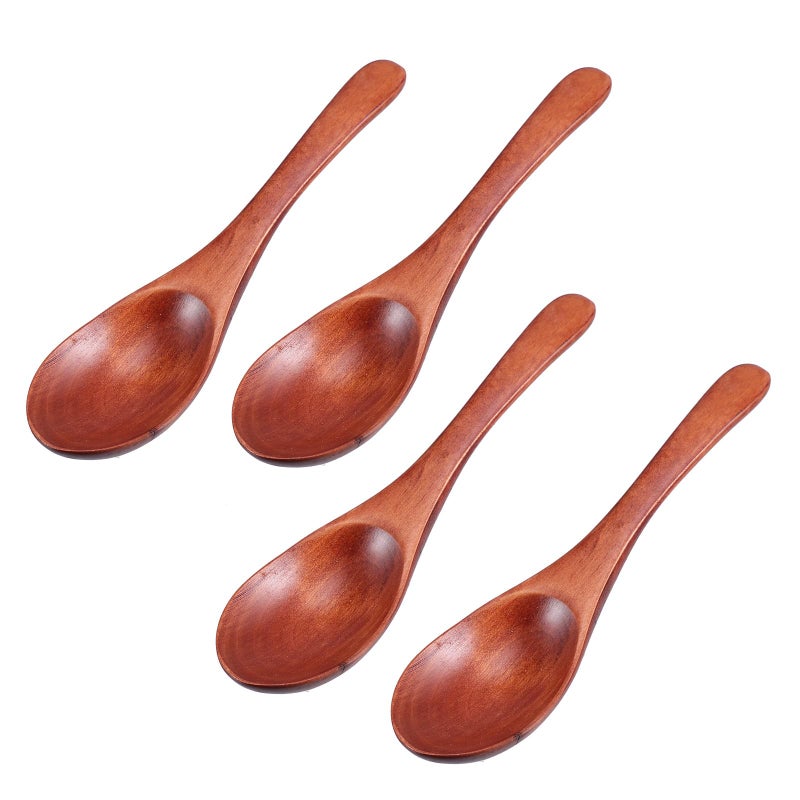 Lightweight Wooden Spoons Set of 4 Multipurpose 16cm Kitchen Utensils - Image 2