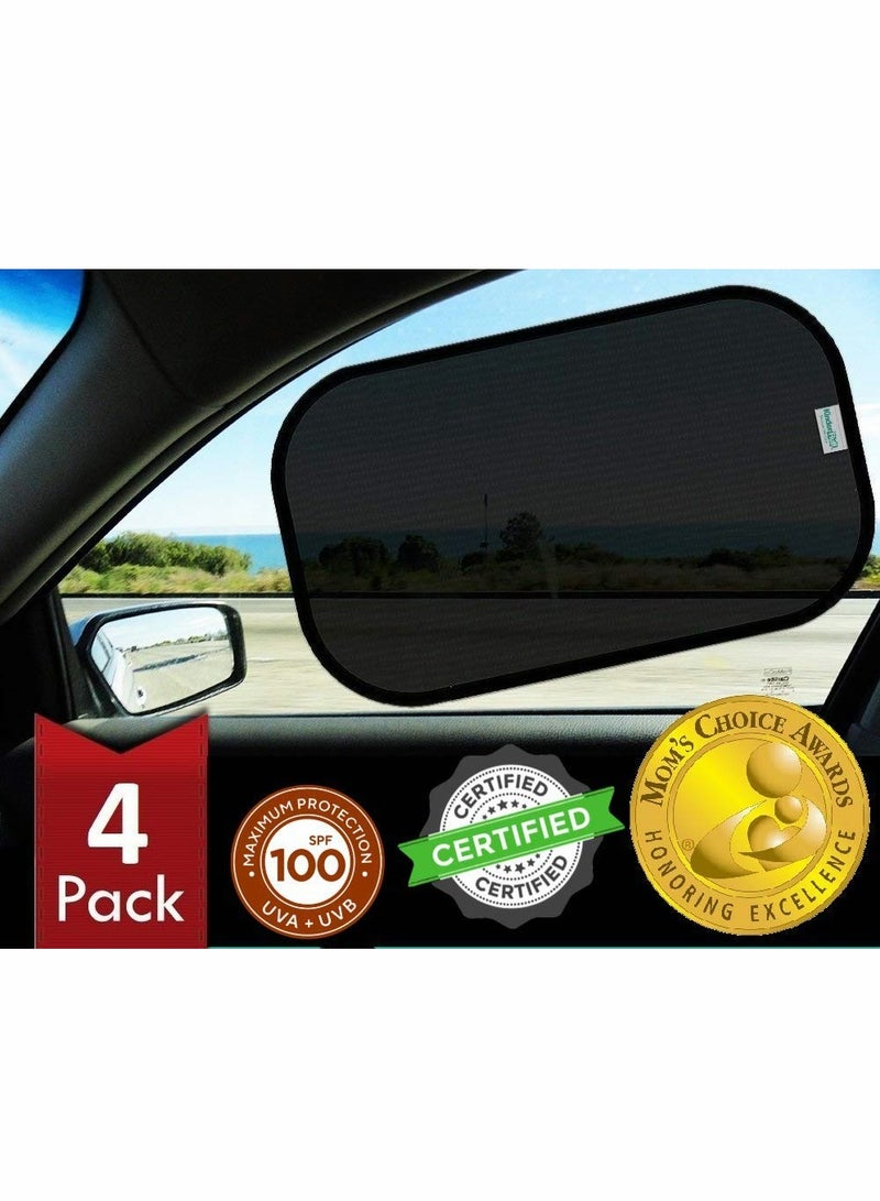 Generic 4 Pack Car Window Sun Shades for Kids UV Protection Cling Design 21x14 Inches Keeps Your Child Safe from Glare and Sun  - Image 1
