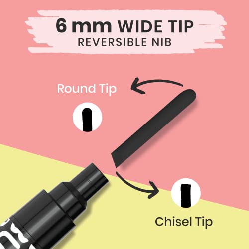 Chalkola Black Chalk Markers - Liquid Dry Erase Marker Pens for Bistro, Chalkboards Signs, Windows, Blackboard, Glass - 6mm Reversible Tip (Pack of 5) - Image 3