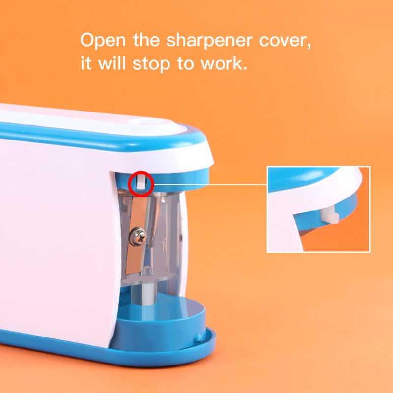 Automatic Pencil Sharpener: 4 AA Battery Operated, Pressure Self Starting, Safety Protection - Easy Clean Portable Design for Home, School and Art Use - Image 4